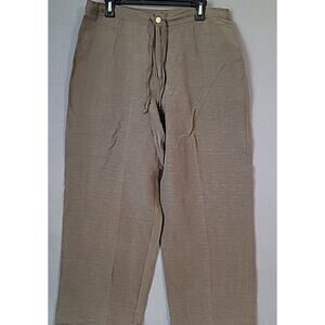 NWT Chico’s Silk Linen Wide Leg Cropped Pants Women’s 2 US 12/14 Breen VTG
